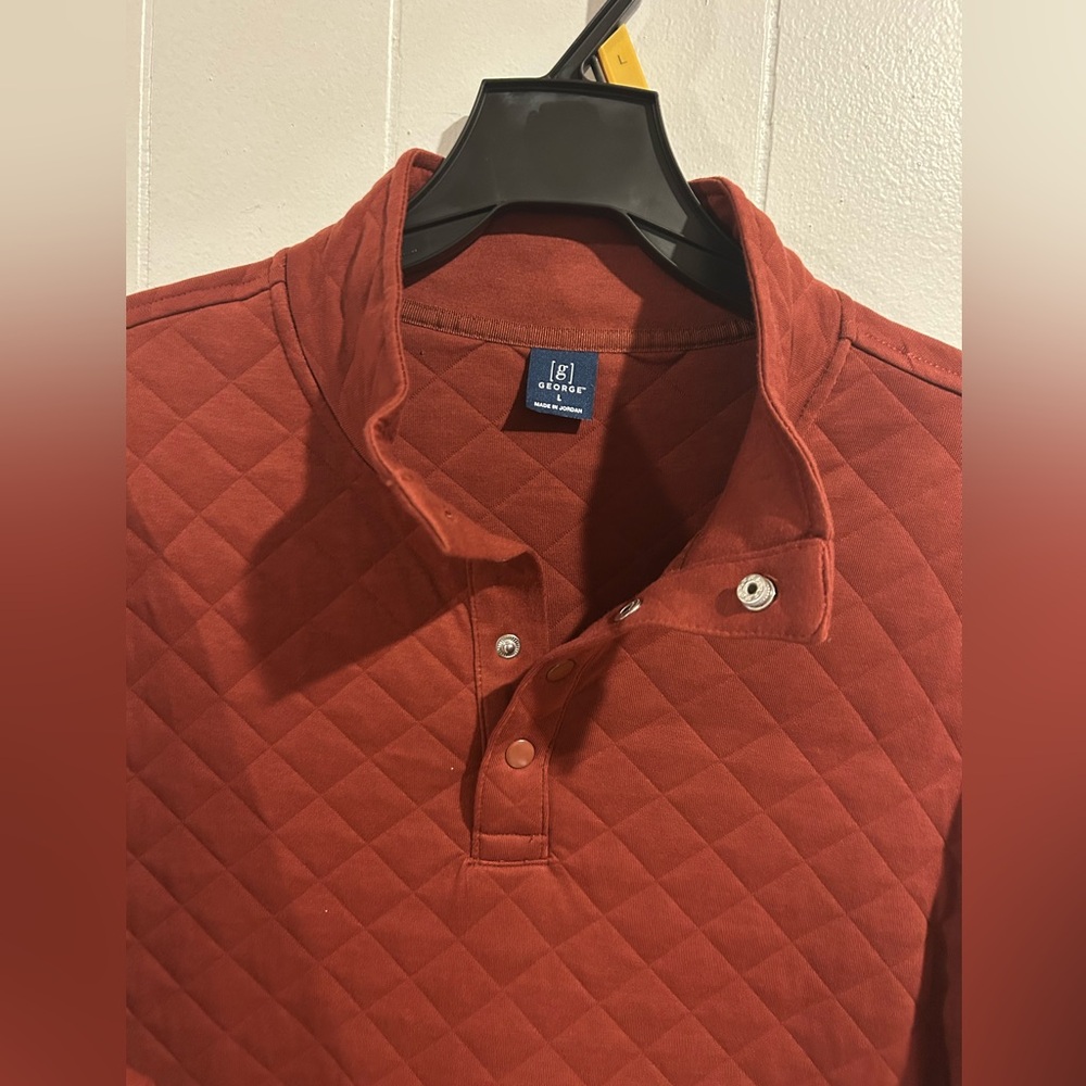 George Quilted Pullover in Rust - Picture 2 of 4